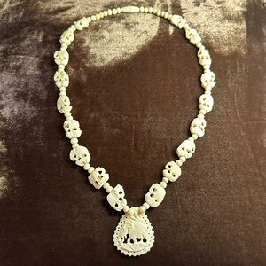 Elephant Carved Bome Vulcanite African Tribal Art Vintage Necklace Length 12”🔥